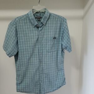 Eddie Bauer Blue Casual Button Down Shirt Lightweight Cotton